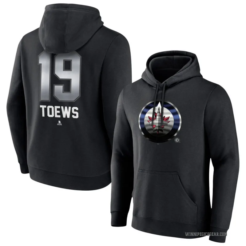 Jonathan Toews Youth Black Winnipeg Jets Branded Midnight Mascot Logo Pullover Hoodie