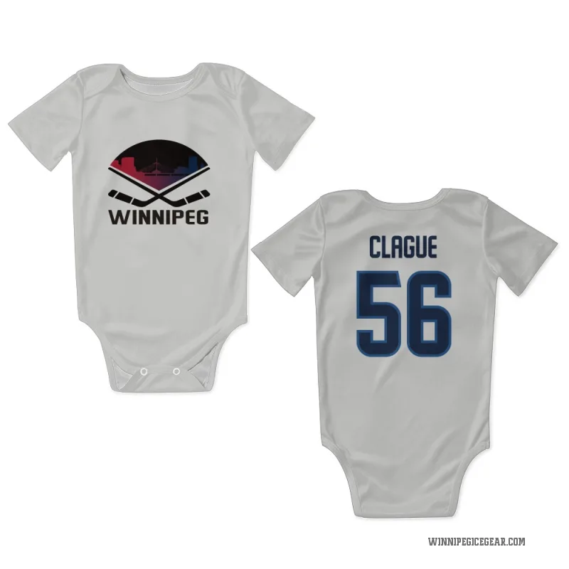 Kale Clague  White Winnipeg Jets  Newborn & Infant Bodysuit
