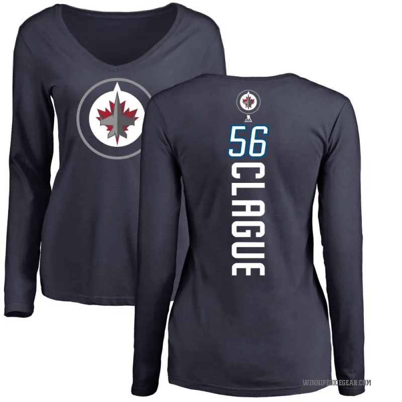 Kale Clague Women's Navy Winnipeg Jets Backer Long Sleeve T-Shirt -