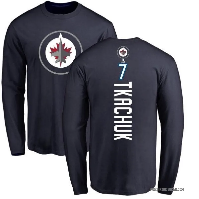 Keith Tkachuk Youth Navy Winnipeg Jets Backer Long Sleeve T-Shirt -