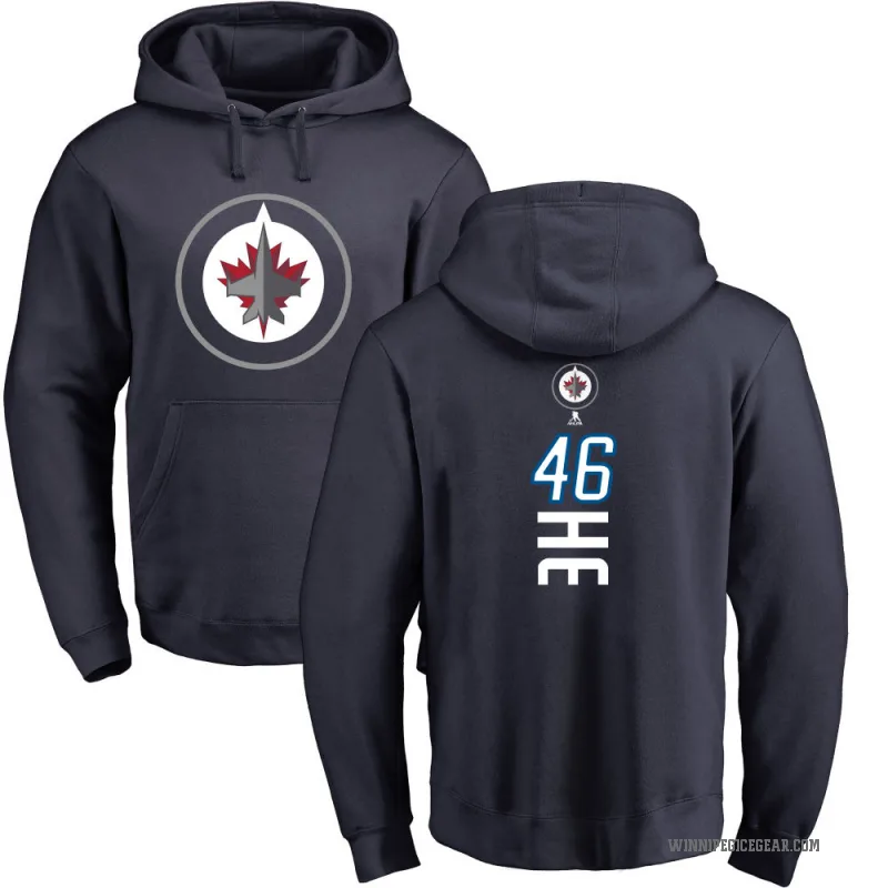 Kevin He Men's Navy Winnipeg Jets Branded Backer Pullover Hoodie