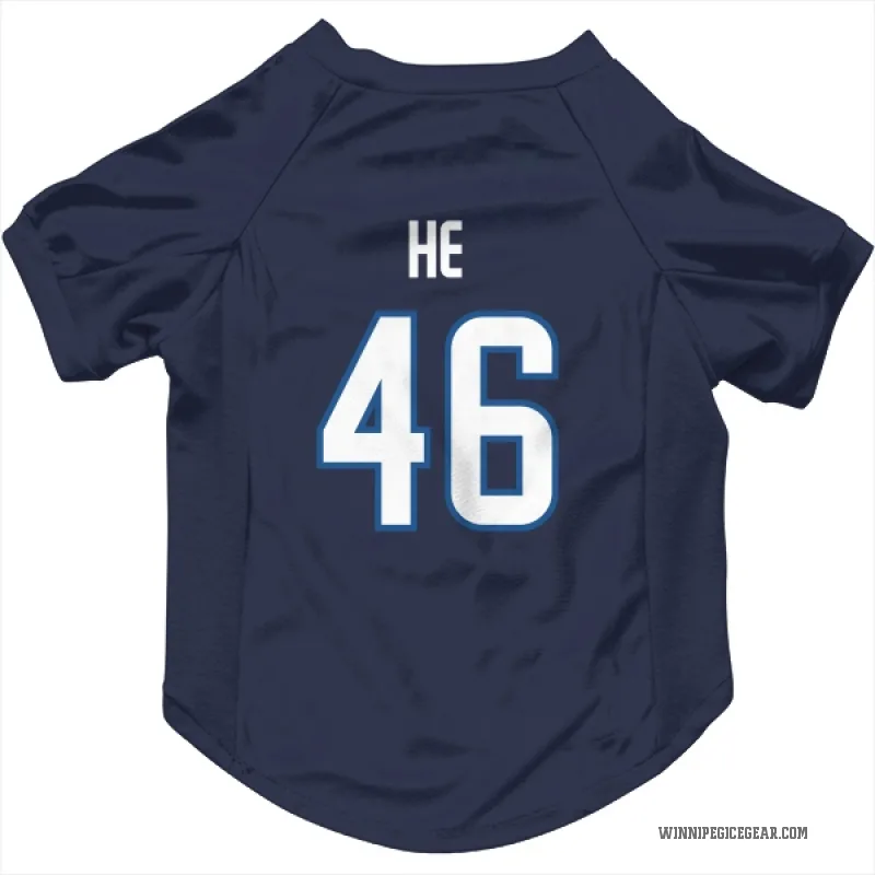 Kevin He  Navy Winnipeg Jets  Cat & Dog Pet Jersey