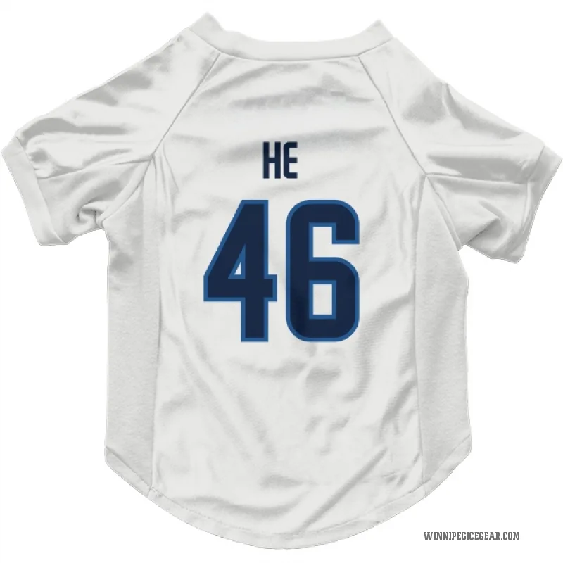 Kevin He  White Winnipeg Jets  Cat & Dog Pet Jersey