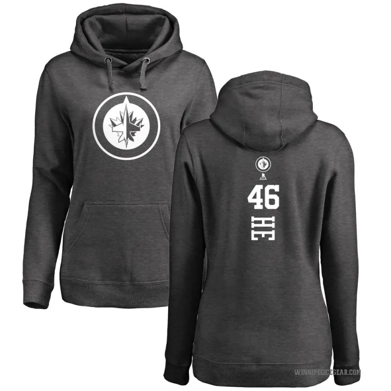 Kevin He Women's Charcoal Winnipeg Jets Branded One Color Backer Pullover Hoodie