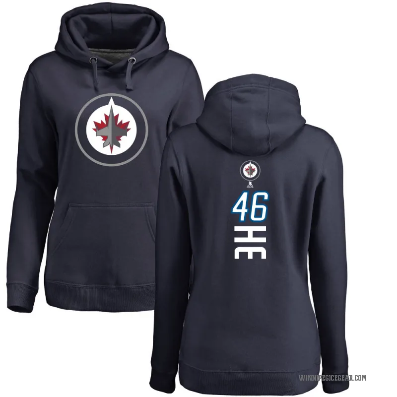 Kevin He Women's Navy Winnipeg Jets Branded Backer Pullover Hoodie