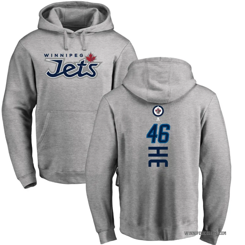 Kevin He Youth Winnipeg Jets Branded Ash Backer Pullover Hoodie