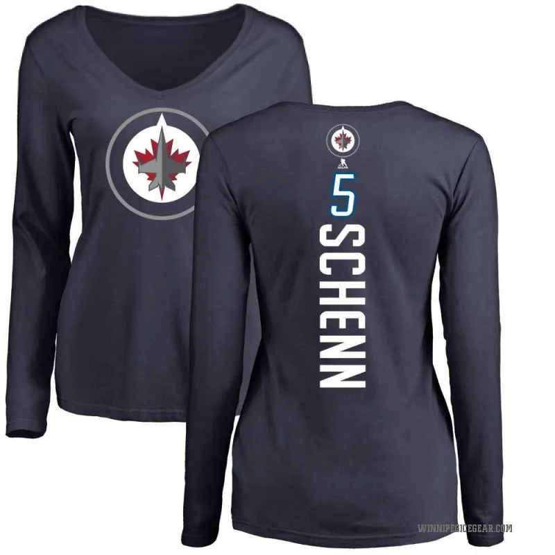 Luke Schenn Women's Navy Winnipeg Jets Backer Long Sleeve T-Shirt -