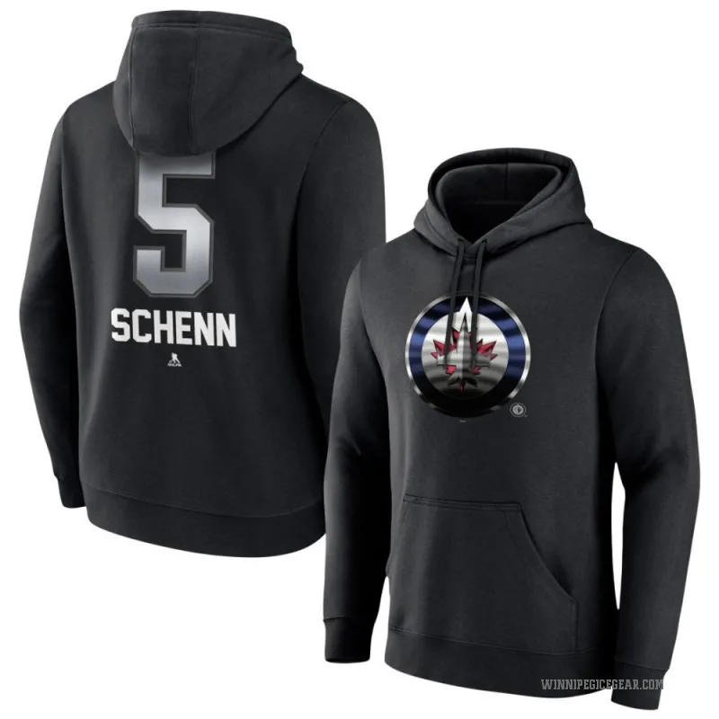 Luke Schenn Youth Black Winnipeg Jets Branded Midnight Mascot Logo Pullover Hoodie