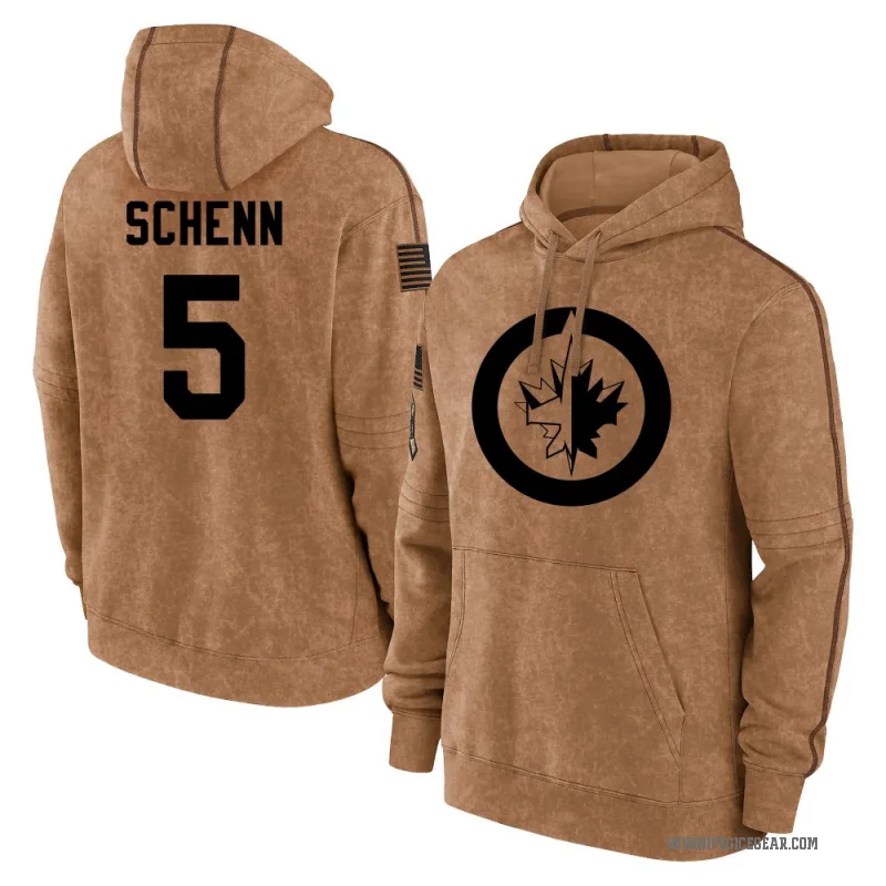 Luke Schenn Youth Brown Winnipeg Jets 2023 Salute to Service Club Pullover Hoodie