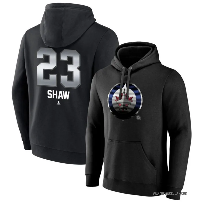 Mason Shaw Men's Black Winnipeg Jets Branded Midnight Mascot Logo Pullover Hoodie