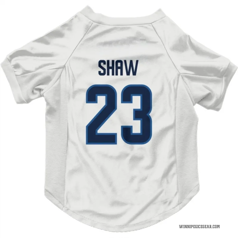 Mason Shaw  White Winnipeg Jets  Cat & Dog Pet Jersey