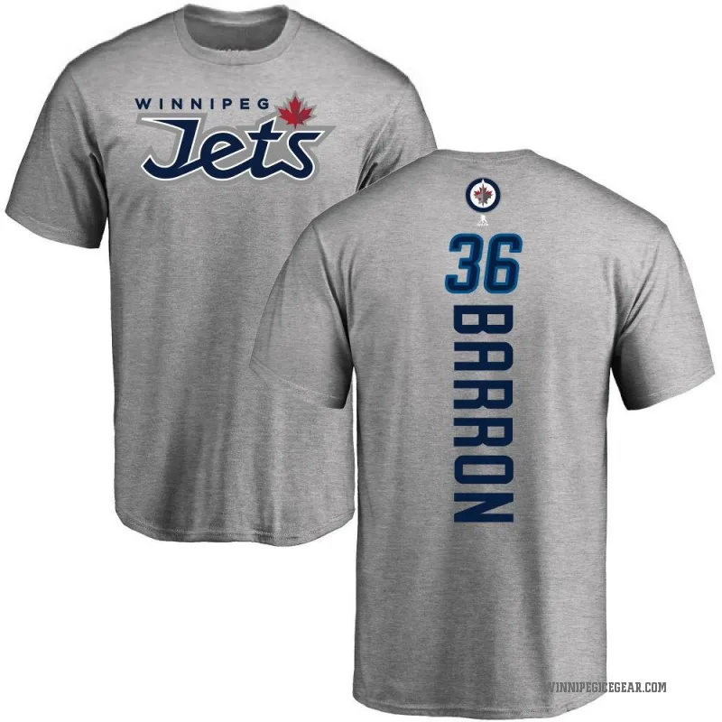 Morgan Barron Men's Ash Winnipeg Jets Backer T-Shirt -