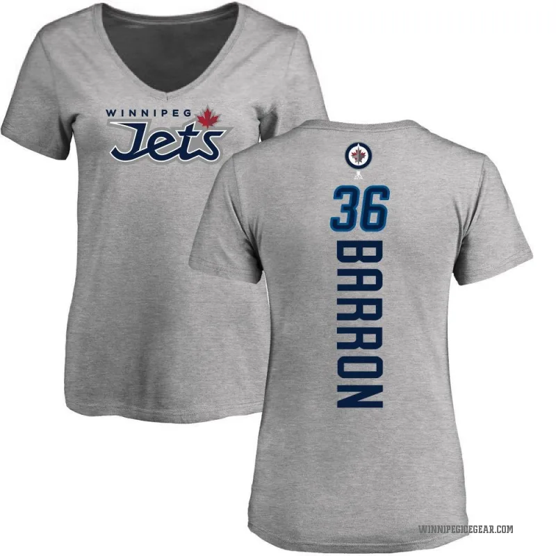 Morgan Barron Women's Ash Winnipeg Jets Backer T-Shirt -