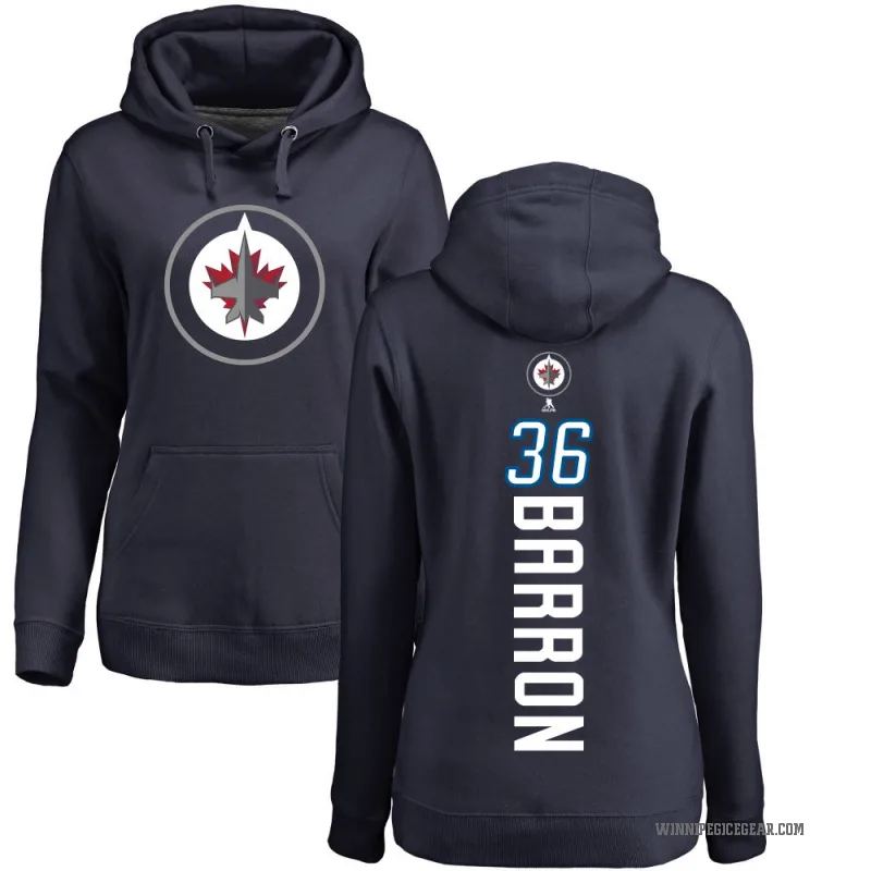 Morgan Barron Women's Navy Winnipeg Jets Branded Backer Pullover Hoodie