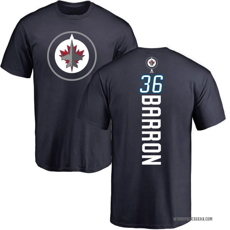 Morgan Barron Youth Navy Winnipeg Jets Backer T-Shirt -