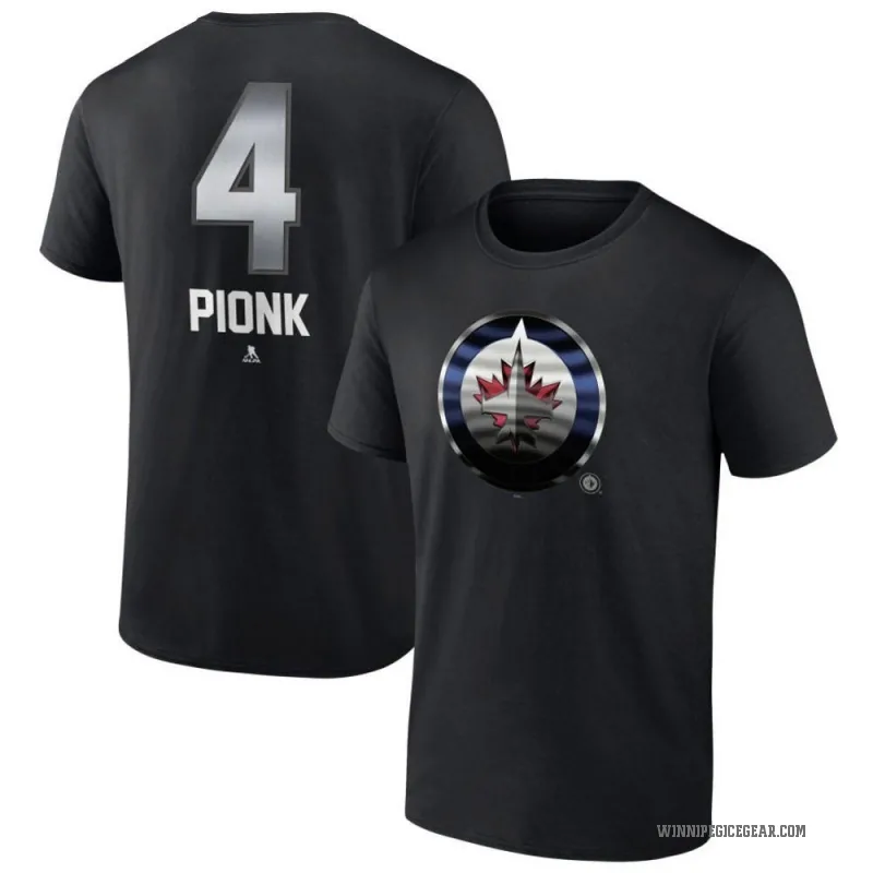 Neal Pionk Men's Black Winnipeg Jets Midnight Mascot Logo T-Shirt