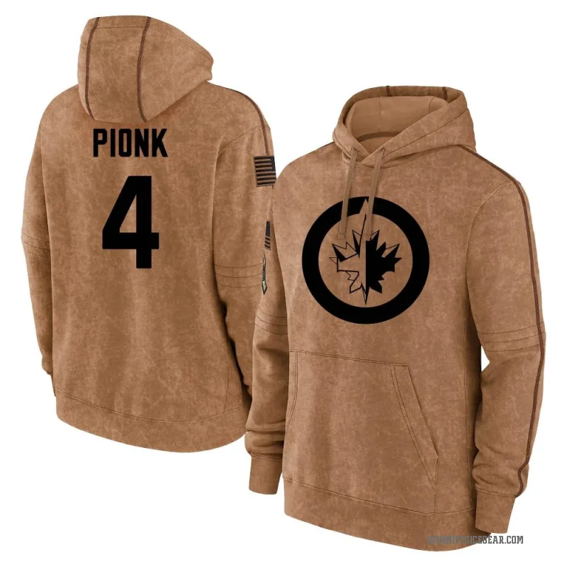 Neal Pionk Men's Brown Winnipeg Jets 2023 Salute to Service Club Pullover Hoodie