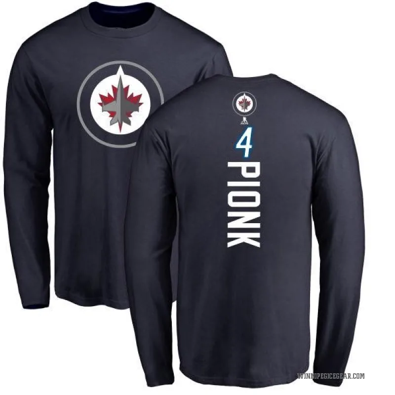 Neal Pionk Men's Navy Winnipeg Jets Backer Long Sleeve T-Shirt -