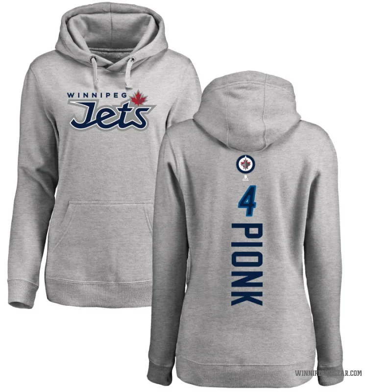 Neal Pionk Women's Winnipeg Jets Branded Ash Backer Pullover Hoodie
