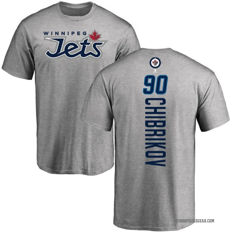 Nikita Chibrikov Men's Ash Winnipeg Jets Backer T-Shirt -