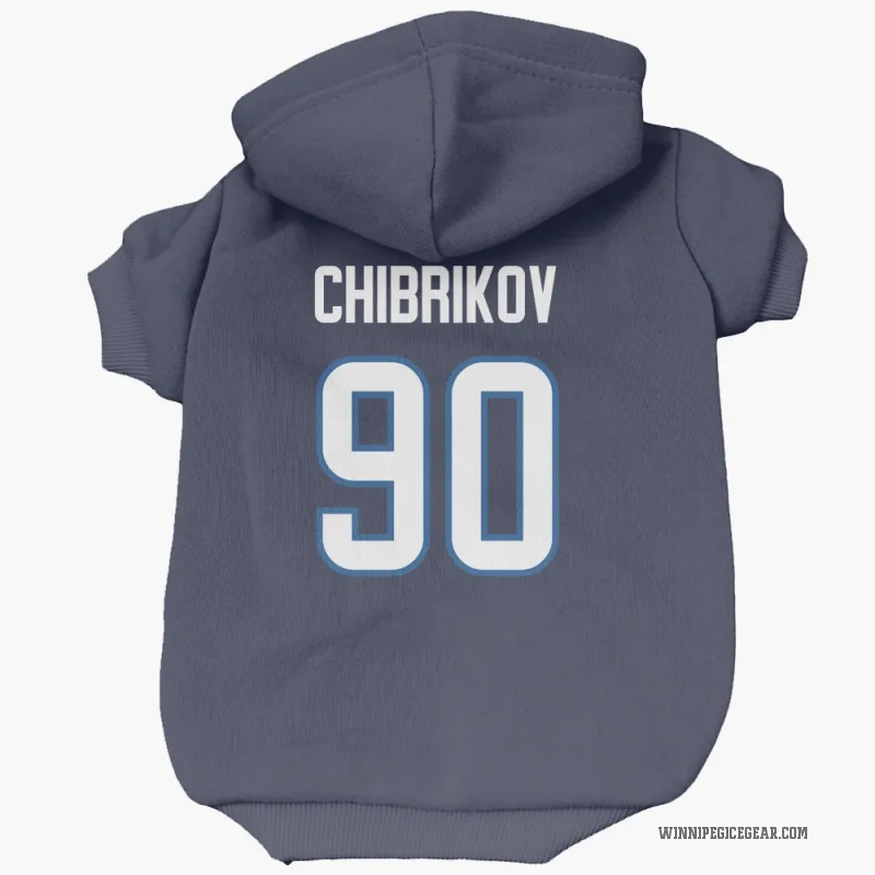 Nikita Chibrikov  Navy Winnipeg Jets  Cat & Dog Pet Hoodie