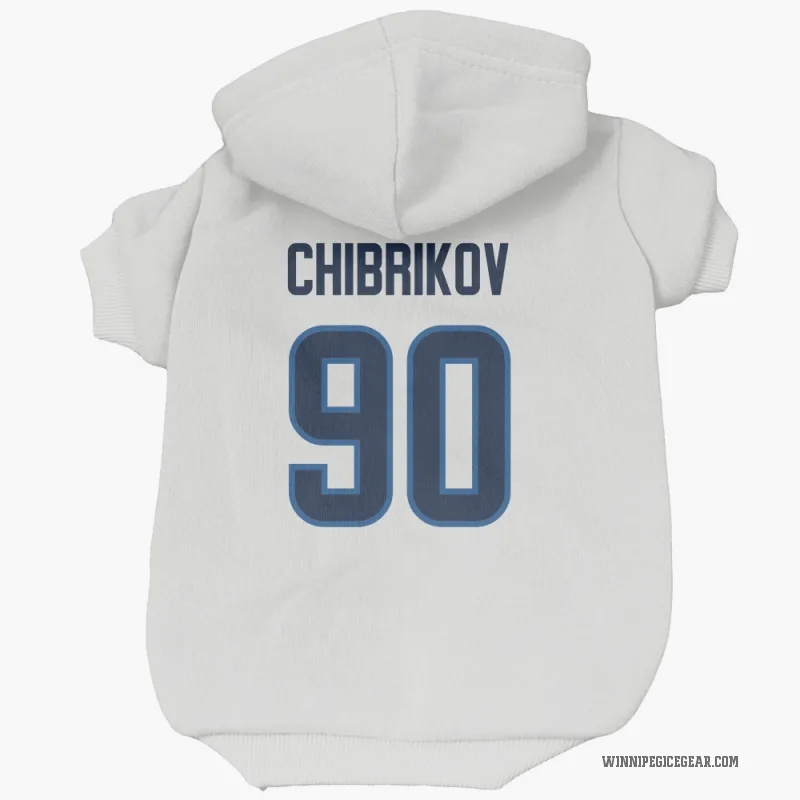 Nikita Chibrikov  White Winnipeg Jets  Cat & Dog Pet Hoodie