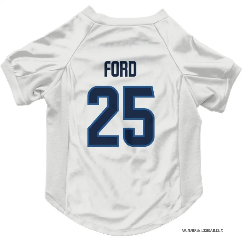 Parker Ford  White Winnipeg Jets  Cat & Dog Pet Jersey