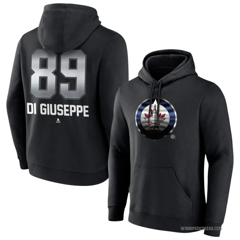 Phillip Di Giuseppe Youth Black Winnipeg Jets Branded Midnight Mascot Logo Pullover Hoodie