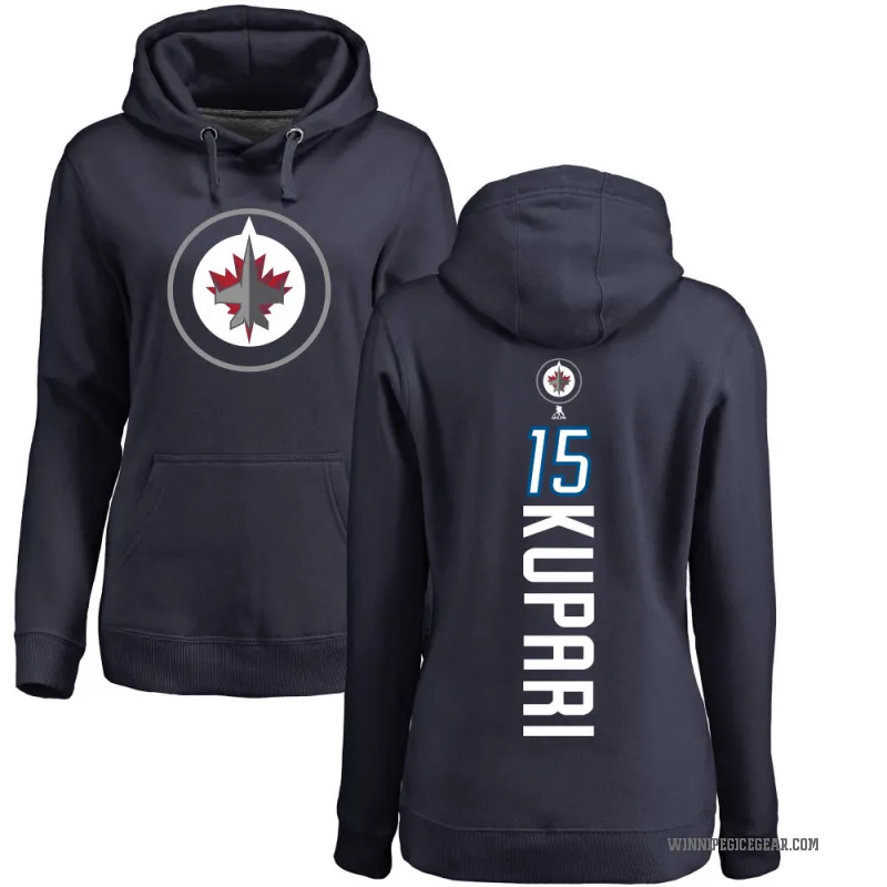 Rasmus Kupari Women's Navy Winnipeg Jets Branded Backer Pullover Hoodie