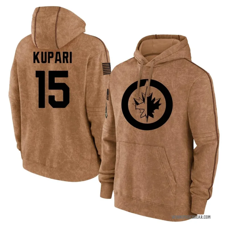 Rasmus Kupari Youth Brown Winnipeg Jets 2023 Salute to Service Club Pullover Hoodie