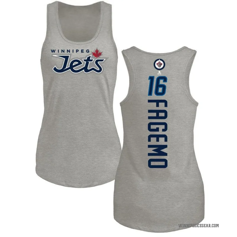 Samuel Fagemo Women's Ash Winnipeg Jets Backer Tank Top -