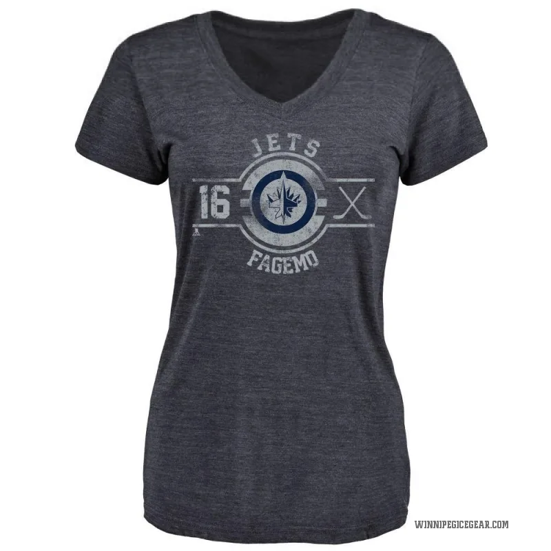 Samuel Fagemo Women's Navy Winnipeg Jets Insignia T-Shirt -