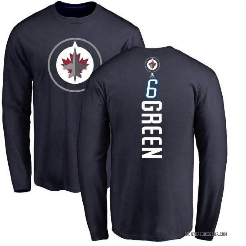 Ted Green Men's Green Winnipeg Jets Backer Long Sleeve T-Shirt - Navy