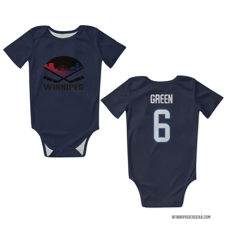 Ted Green  Navy Winnipeg Jets  Newborn & Infant Bodysuit