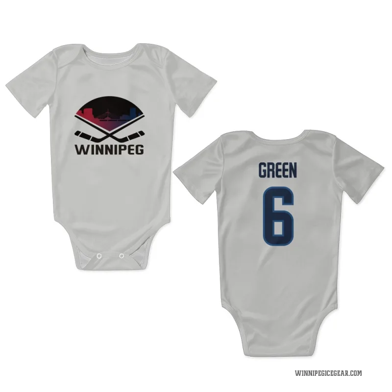Ted Green  White Winnipeg Jets  Newborn & Infant Bodysuit