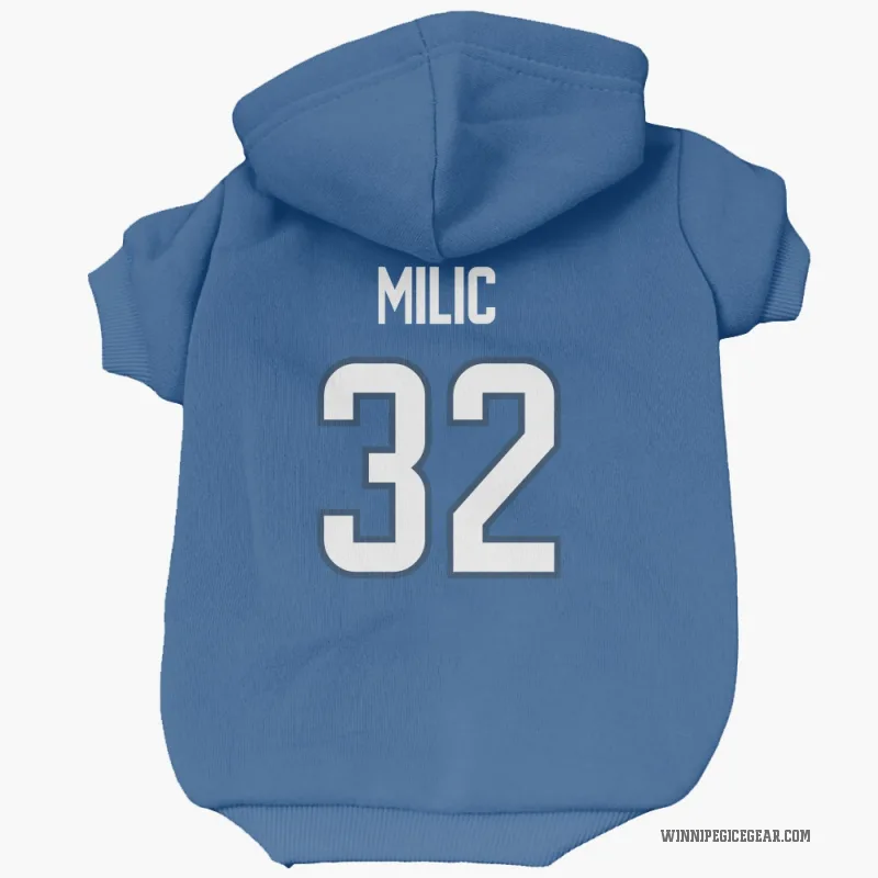 Thomas Milic  Blue Winnipeg Jets  Cat & Dog Pet Hoodie