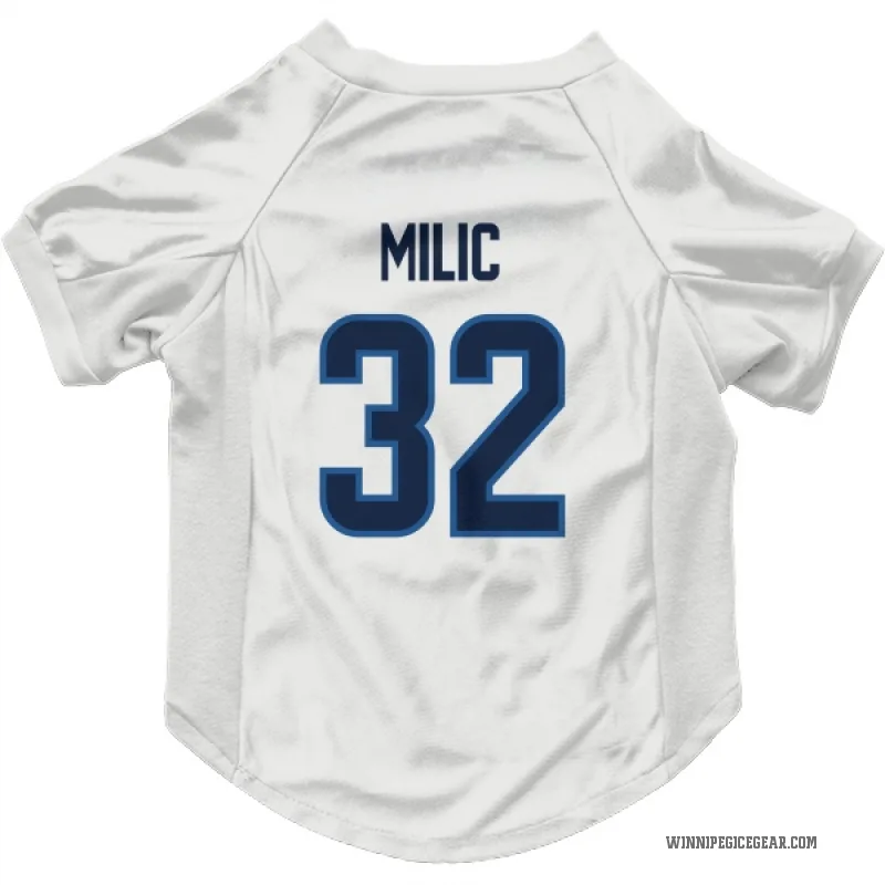 Thomas Milic  White Winnipeg Jets  Cat & Dog Pet Jersey
