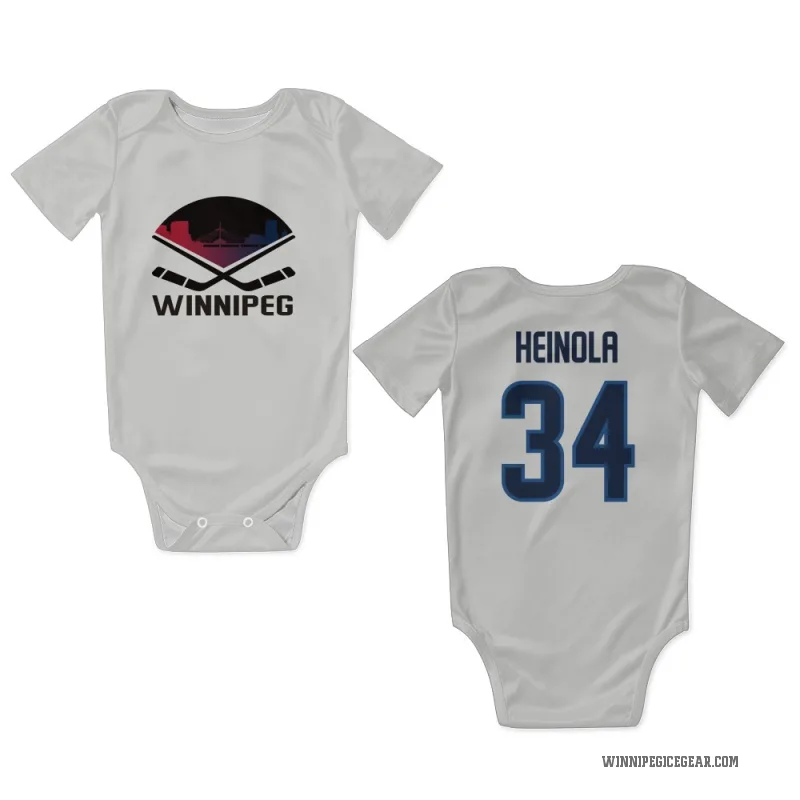 Ville Heinola  White Winnipeg Jets  Newborn & Infant Bodysuit
