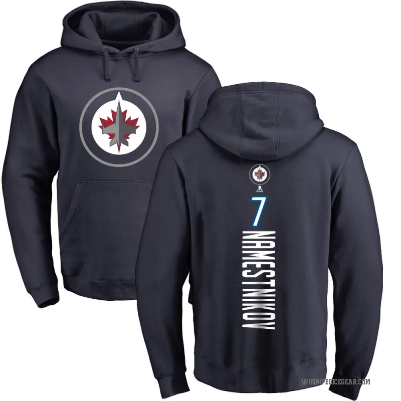 Vladislav Namestnikov Men's Navy Winnipeg Jets Branded Backer Pullover Hoodie