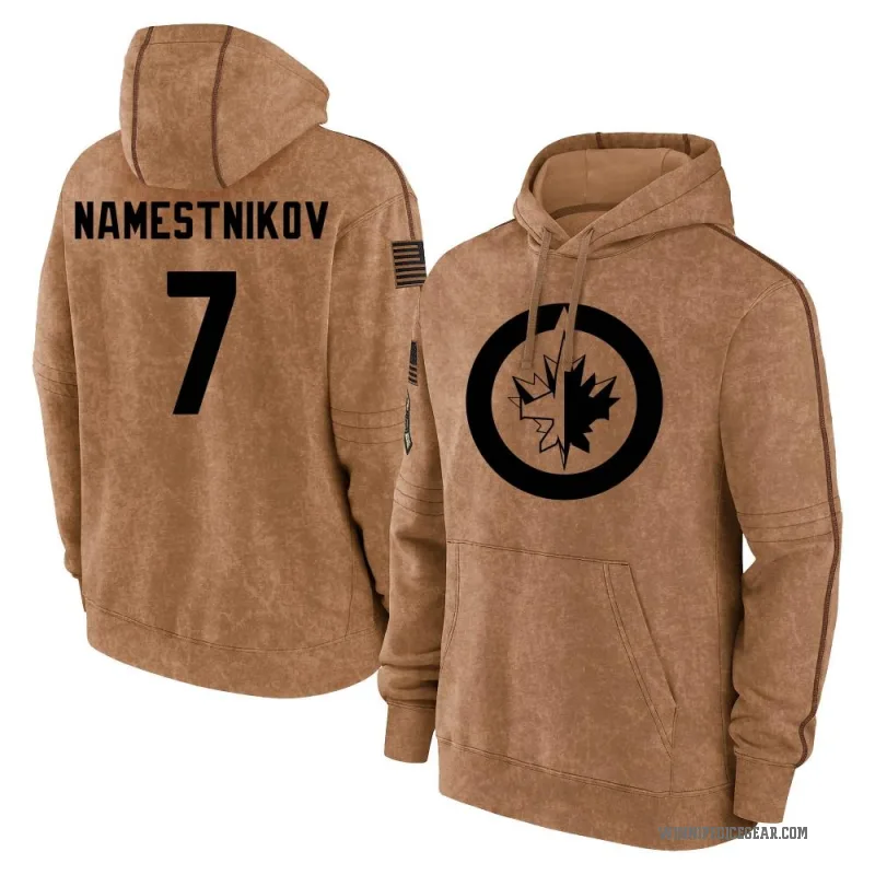 Vladislav Namestnikov Youth Brown Winnipeg Jets 2023 Salute to Service Club Pullover Hoodie