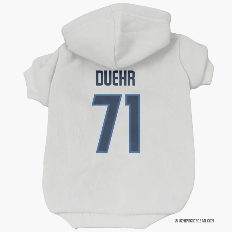 Walker Duehr  White Winnipeg Jets  Cat & Dog Pet Hoodie