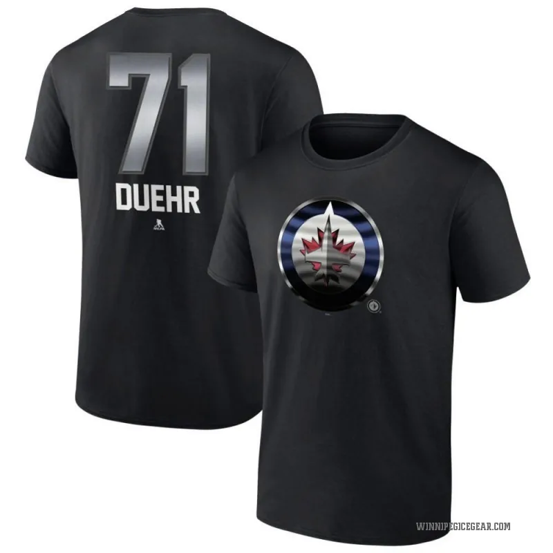 Walker Duehr Youth Black Winnipeg Jets Midnight Mascot Logo T-Shirt